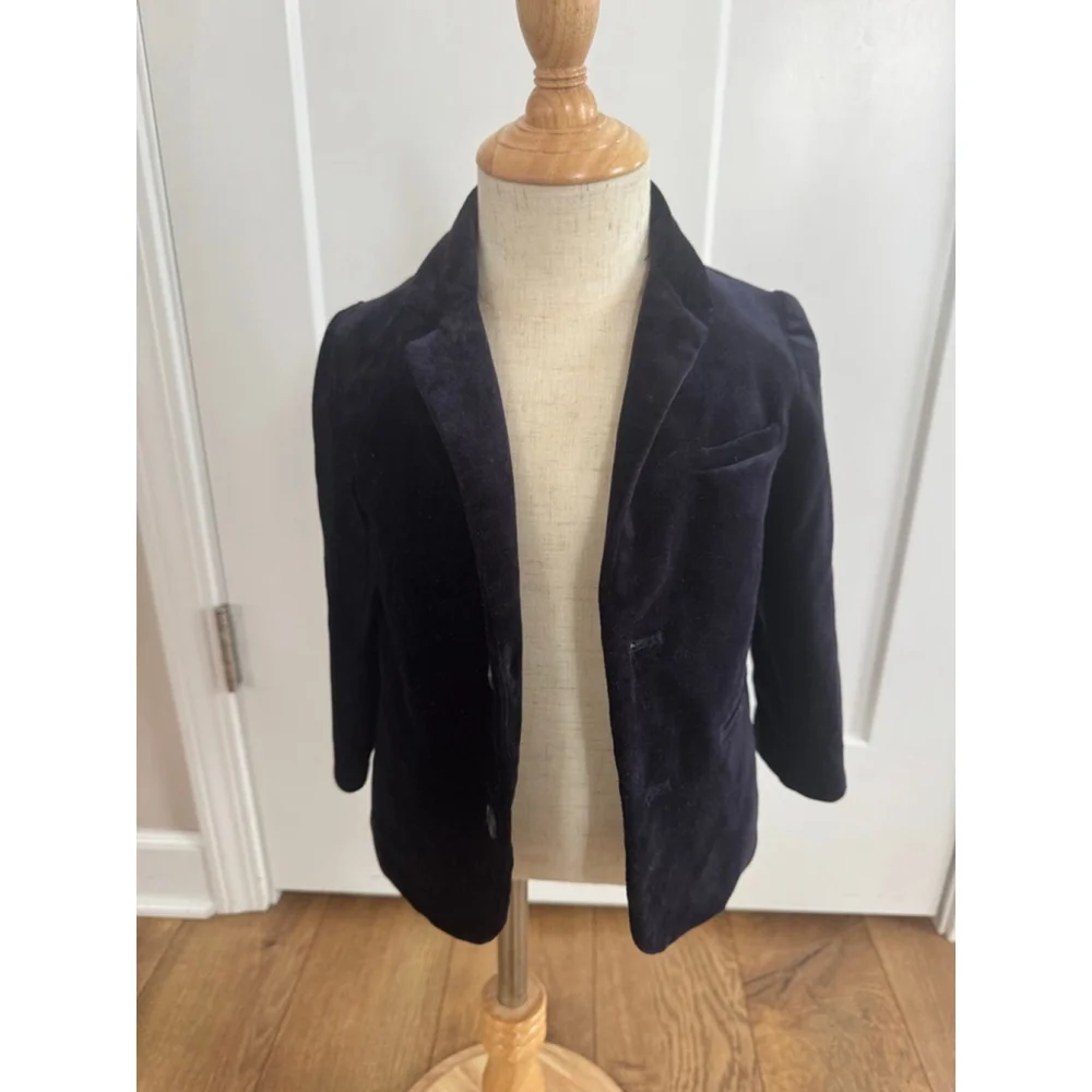 Baby ZARA Navy Velvet Blazer 12-18 Months - Picture 1 of 7